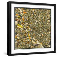 Dallas Map-Jazzberry Blue-Framed Art Print