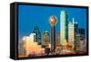 Dallas Skyline at Sunset-mandritoiu-Framed Stretched Canvas
