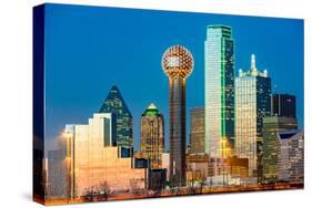 Dallas Skyline at Sunset-mandritoiu-Stretched Canvas