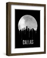 Dallas Skyline Black-null-Framed Art Print