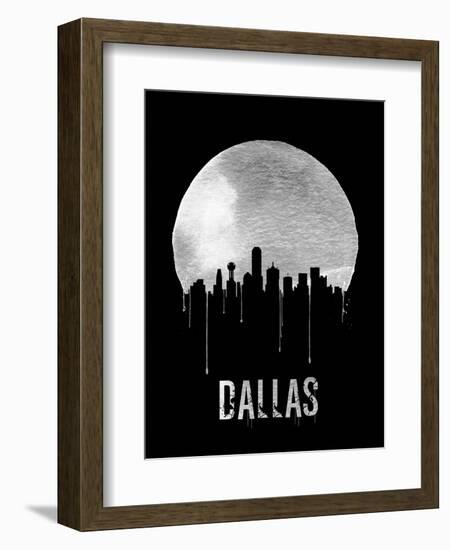 Dallas Skyline Black-null-Framed Art Print