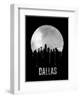 Dallas Skyline Black-null-Framed Art Print