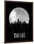 Dallas Skyline Black-null-Framed Art Print