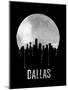 Dallas Skyline Black-null-Mounted Art Print