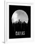 Dallas Skyline Black-null-Framed Art Print