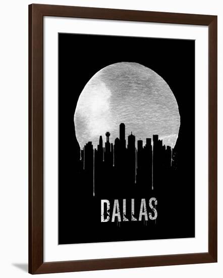 Dallas Skyline Black-null-Framed Art Print