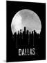 Dallas Skyline Black-null-Mounted Art Print