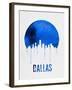 Dallas Skyline Blue-null-Framed Art Print
