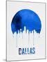 Dallas Skyline Blue-null-Mounted Art Print