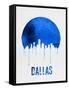 Dallas Skyline Blue-null-Framed Stretched Canvas