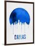 Dallas Skyline Blue-null-Framed Art Print