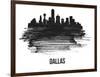 Dallas Skyline Brush Stroke - Black II-NaxArt-Framed Art Print