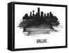 Dallas Skyline Brush Stroke - Black II-NaxArt-Framed Stretched Canvas