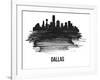 Dallas Skyline Brush Stroke - Black II-NaxArt-Framed Art Print