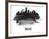 Dallas Skyline Brush Stroke - Black II-NaxArt-Framed Art Print