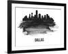 Dallas Skyline Brush Stroke - Black II-NaxArt-Framed Art Print