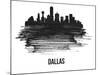 Dallas Skyline Brush Stroke - Black II-NaxArt-Mounted Art Print