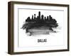 Dallas Skyline Brush Stroke - Black II-NaxArt-Framed Art Print