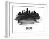 Dallas Skyline Brush Stroke - Black II-NaxArt-Framed Art Print