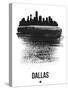 Dallas Skyline Brush Stroke - Black-NaxArt-Stretched Canvas