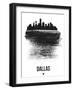 Dallas Skyline Brush Stroke - Black-NaxArt-Framed Art Print