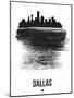 Dallas Skyline Brush Stroke - Black-NaxArt-Mounted Art Print