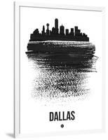 Dallas Skyline Brush Stroke - Black-NaxArt-Framed Art Print