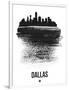 Dallas Skyline Brush Stroke - Black-NaxArt-Framed Art Print