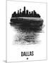 Dallas Skyline Brush Stroke - Black-NaxArt-Mounted Art Print