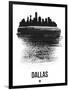 Dallas Skyline Brush Stroke - Black-NaxArt-Framed Art Print