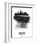 Dallas Skyline Brush Stroke - Black-NaxArt-Framed Art Print