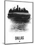 Dallas Skyline Brush Stroke - Black-NaxArt-Mounted Art Print