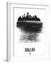 Dallas Skyline Brush Stroke - Black-NaxArt-Framed Art Print