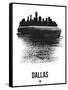 Dallas Skyline Brush Stroke - Black-NaxArt-Framed Stretched Canvas
