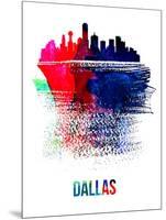 Dallas Skyline Brush Stroke - Watercolor-NaxArt-Mounted Art Print