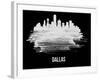 Dallas Skyline Brush Stroke - White-NaxArt-Framed Art Print