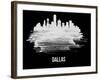 Dallas Skyline Brush Stroke - White-NaxArt-Framed Art Print