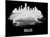 Dallas Skyline Brush Stroke - White-NaxArt-Mounted Art Print