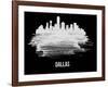 Dallas Skyline Brush Stroke - White-NaxArt-Framed Art Print