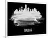 Dallas Skyline Brush Stroke - White-NaxArt-Framed Art Print