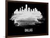 Dallas Skyline Brush Stroke - White-NaxArt-Framed Art Print