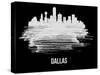 Dallas Skyline Brush Stroke - White-NaxArt-Stretched Canvas