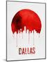 Dallas Skyline Red-null-Mounted Art Print