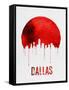 Dallas Skyline Red-null-Framed Stretched Canvas