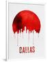 Dallas Skyline Red-null-Framed Art Print