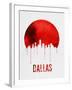 Dallas Skyline Red-null-Framed Art Print