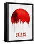 Dallas Skyline Red-null-Framed Stretched Canvas