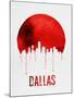 Dallas Skyline Red-null-Mounted Art Print