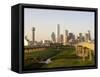 Dallas Skyline-Dana Hoff-Framed Stretched Canvas