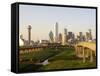 Dallas Skyline-Dana Hoff-Framed Stretched Canvas